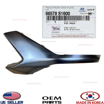 GENUINE Front Skid Plate Bumper Lower Left Driver Side Silver OEM Santa Fe 21-23