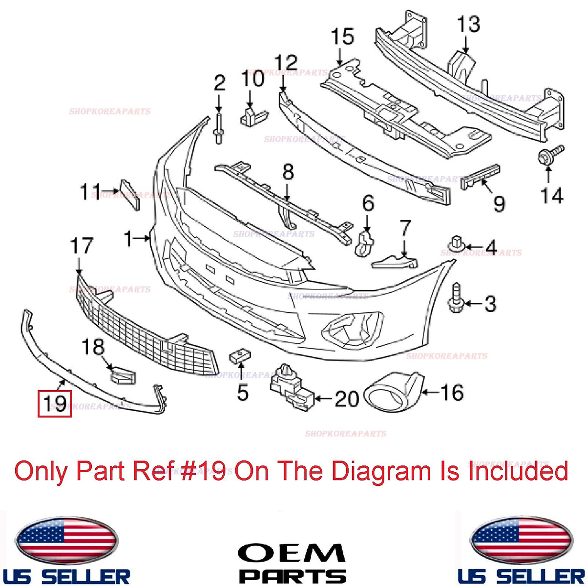 GENUINE Front Bumper Grille Lower Centr Molding Garnish ⭐OEM⭐ Lancer 2016-2017