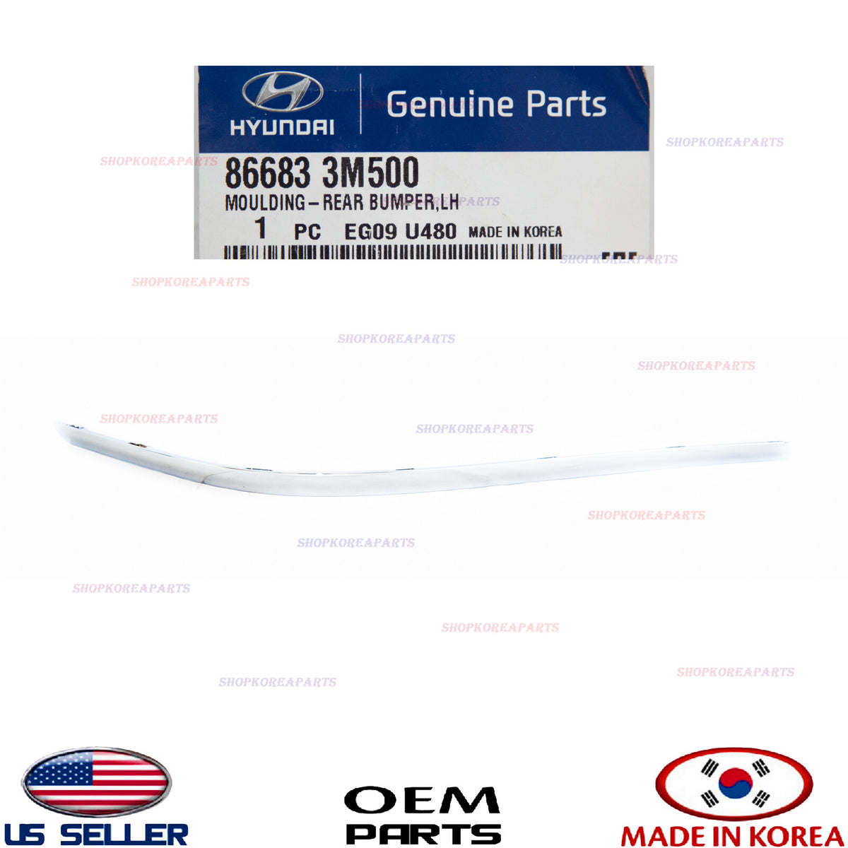 GENUINE Moulding Chrome Strip Rear Bumper Driver Side OEM GENESIS SEDAN 2012-14