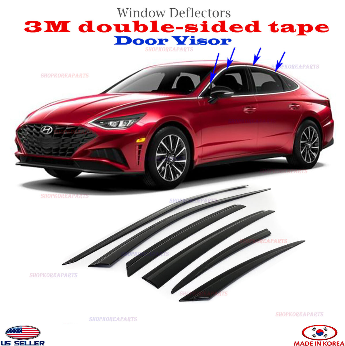 Door Visor Vent Shade Rain Window Guard fits for Hyundai Sonata 2020-2026⭐6pcs⭐