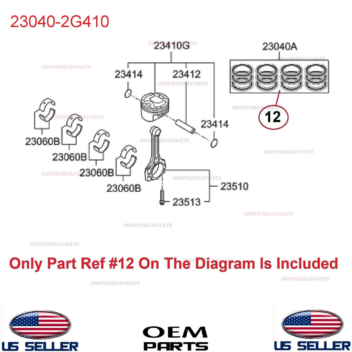GENUINE Engine Piston Ring SET ⭐OEM⭐ HYUNDAI KIA 2.0L Turbo *See compatibility