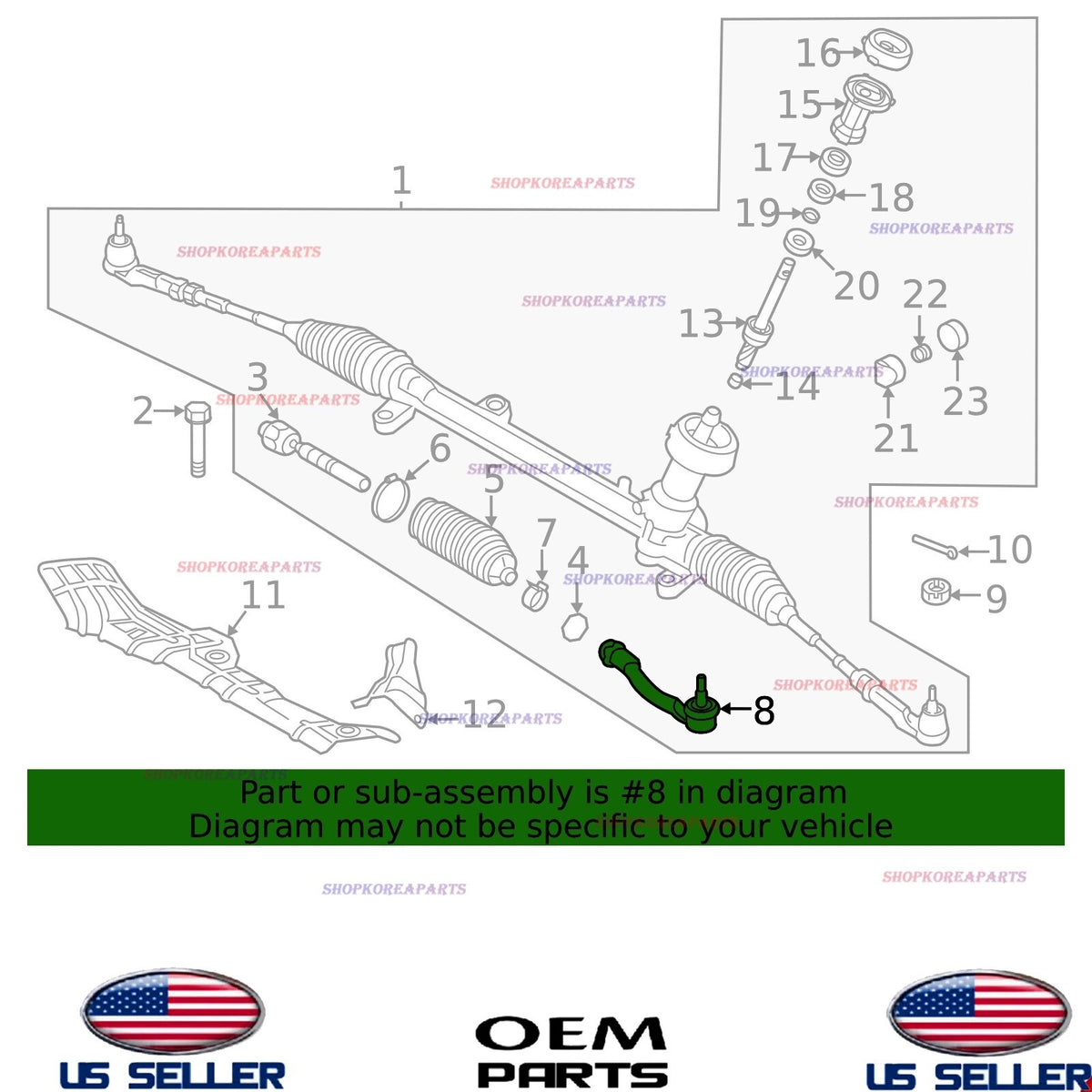 GENUINE OEM RIGHT Passenger Outer Tie Rod End 2019-2025 Hyundai Kia *See List
