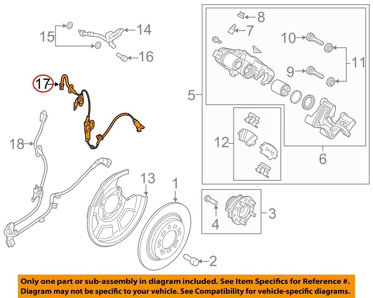 CABLE ONLY for SENSOR ABS REAR RIGHT GENUINE HYUNDAI SONATA 2015-17 59930C1000