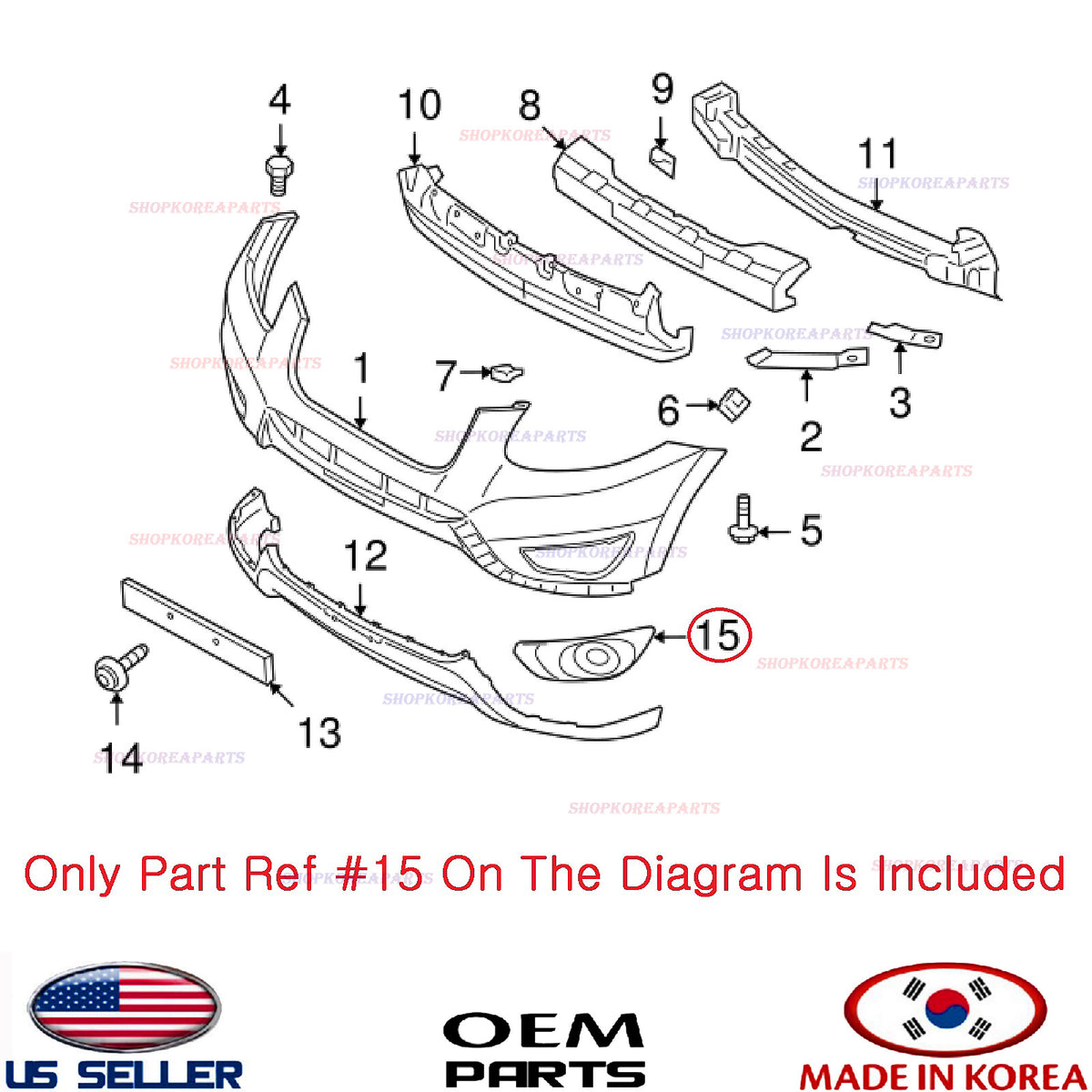 GENUINE Front Bumper Fog Lamp Cap Cover RIGHT Passenger Side OEM SANTA FE 10-12