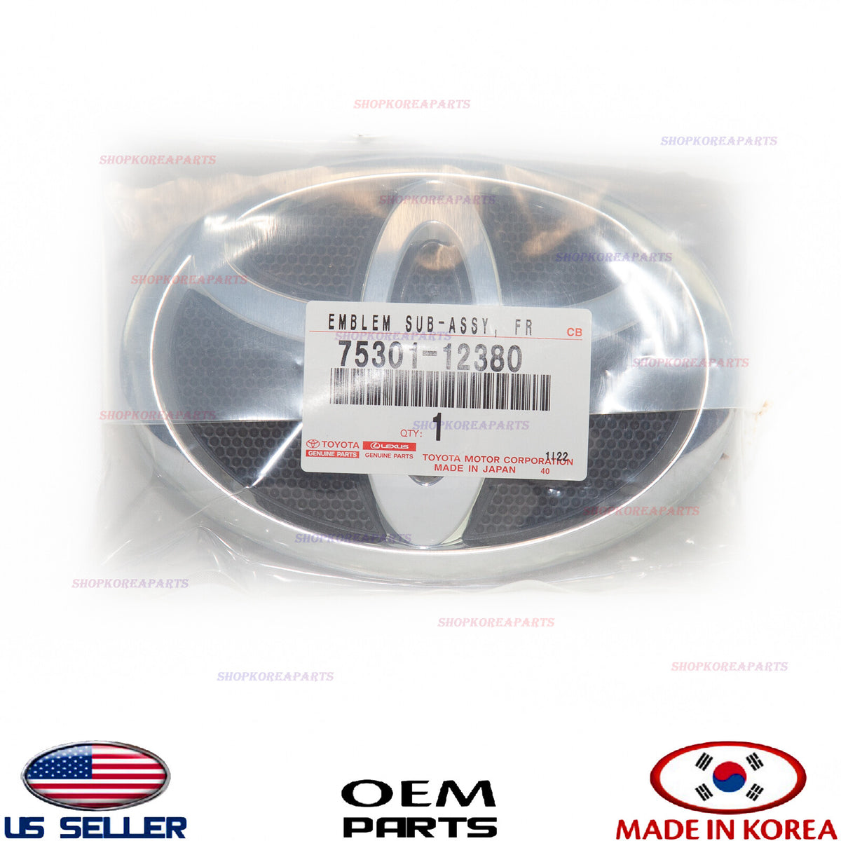 GENUINE OEM Front Bumper Grille Emblem Logo CHROME 2009-2013 Toyota Corolla