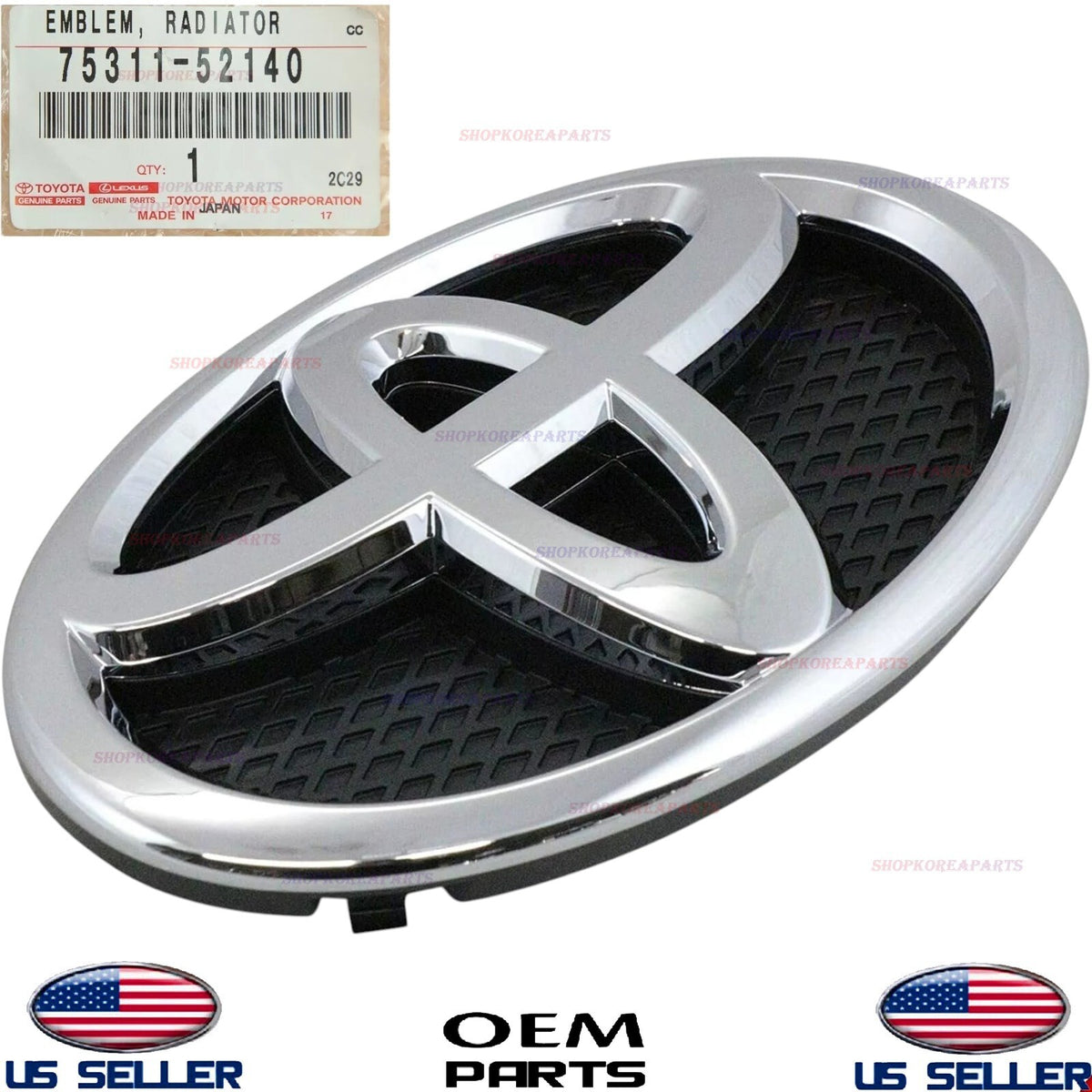 GENUINE OEM Front Grille Emblem Logo Symbol 2007-2011 Yaris HATCHBACK 7531152140