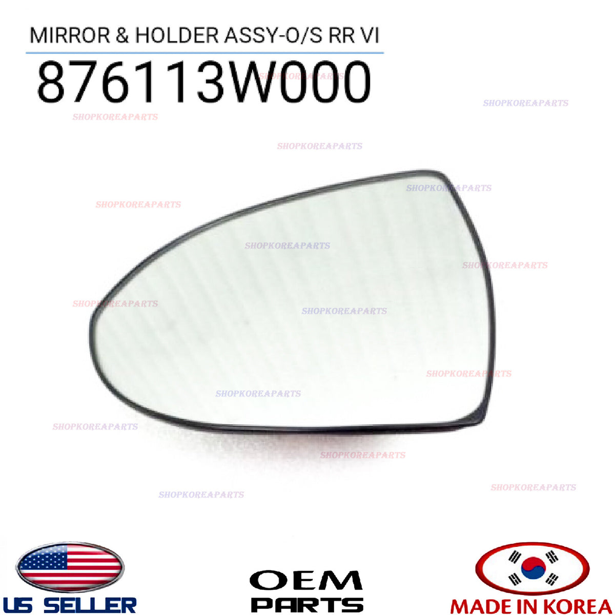 GENUINE Outside Mirror Glass Heated LEFT Driver Side OEM Kia Sportage 876113W000