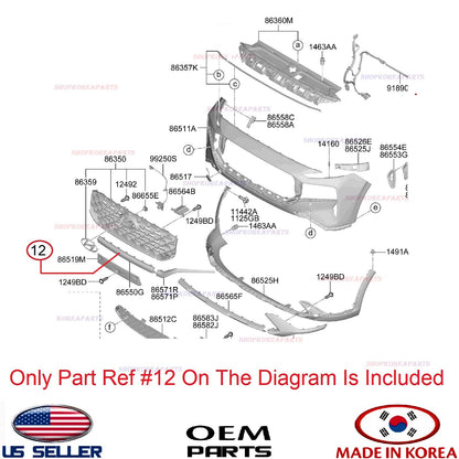 GENUINE Front Bumper Center Chrome Mulding ⭐OEM⭐ HYUNDAI SANTA FE 2021-2023