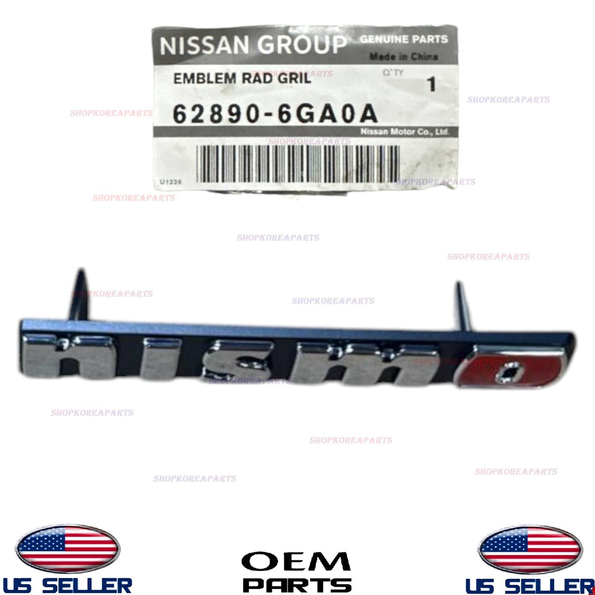 GENUINE OEM Front Bumper Emblem 2014-2019 Nissan 370Z Z34 NISMO 62890-6GA0A
