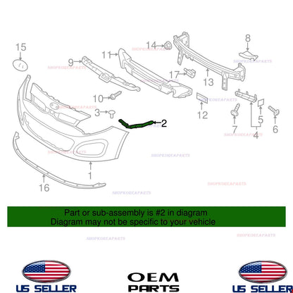 GENUINE OEM Front Bumper Bracket LEFT Driver Side 2012-15 Kia Rio Hatchback 5dr