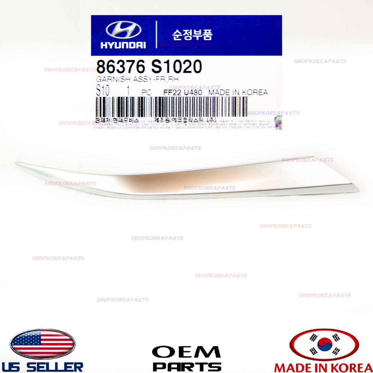 GENUINE Grille Molding Trim Front Upper RIGHT ⭐OEM⭐ HYUNDAI SANTA FE 2019-2020