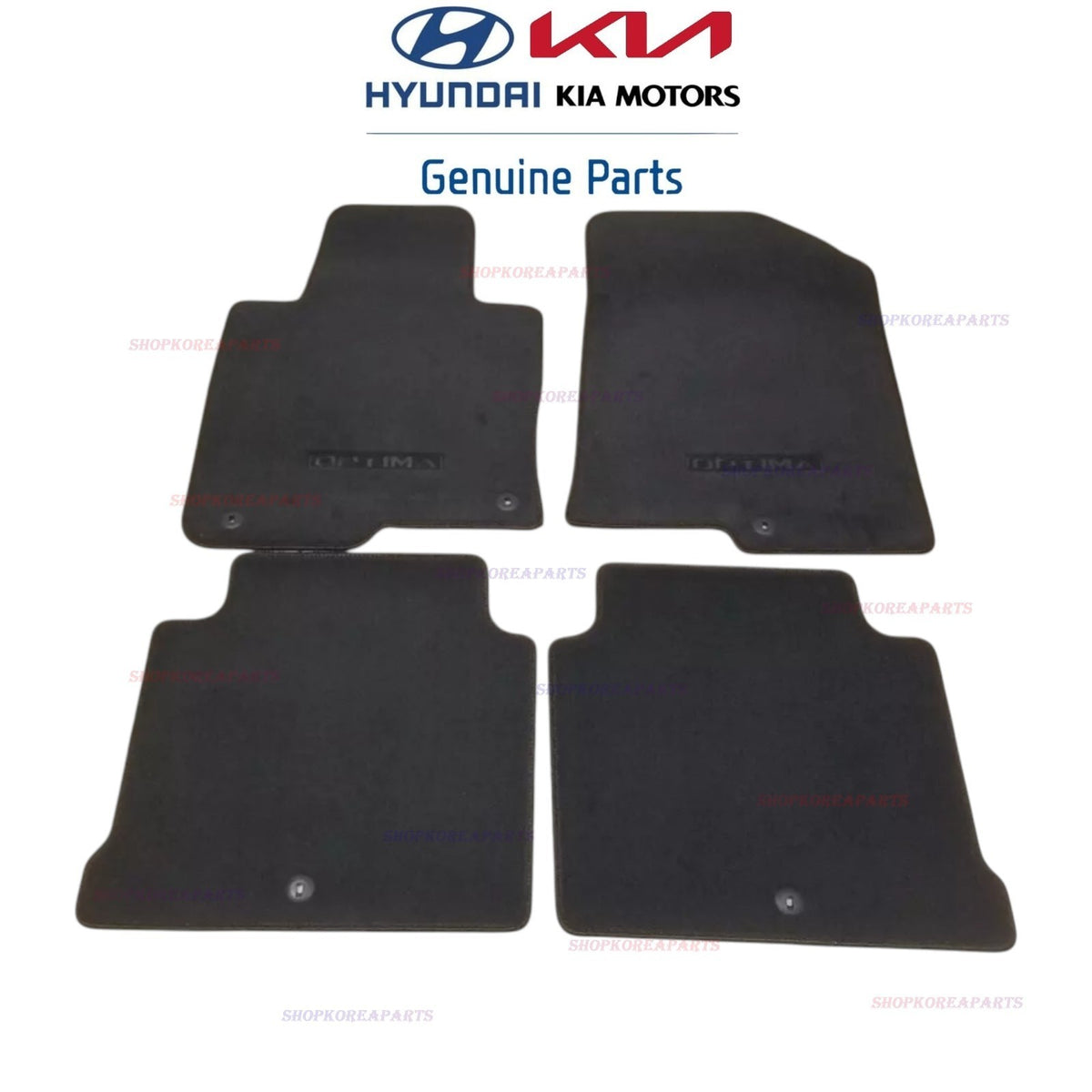 FITS: 16 - 20 KIA OPTIMA FLOOR MAT SET 4PC W/BLACK OPTIMA LOGO OEM NEW