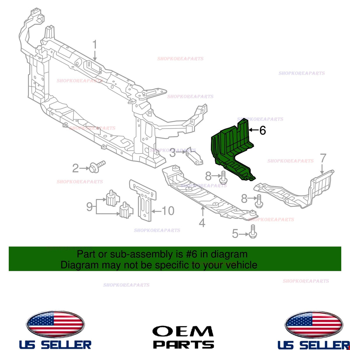 GENUINE OEM Engine Cover Splash Shield RIGHT Passenger 2011-2013 Elantra Sedan