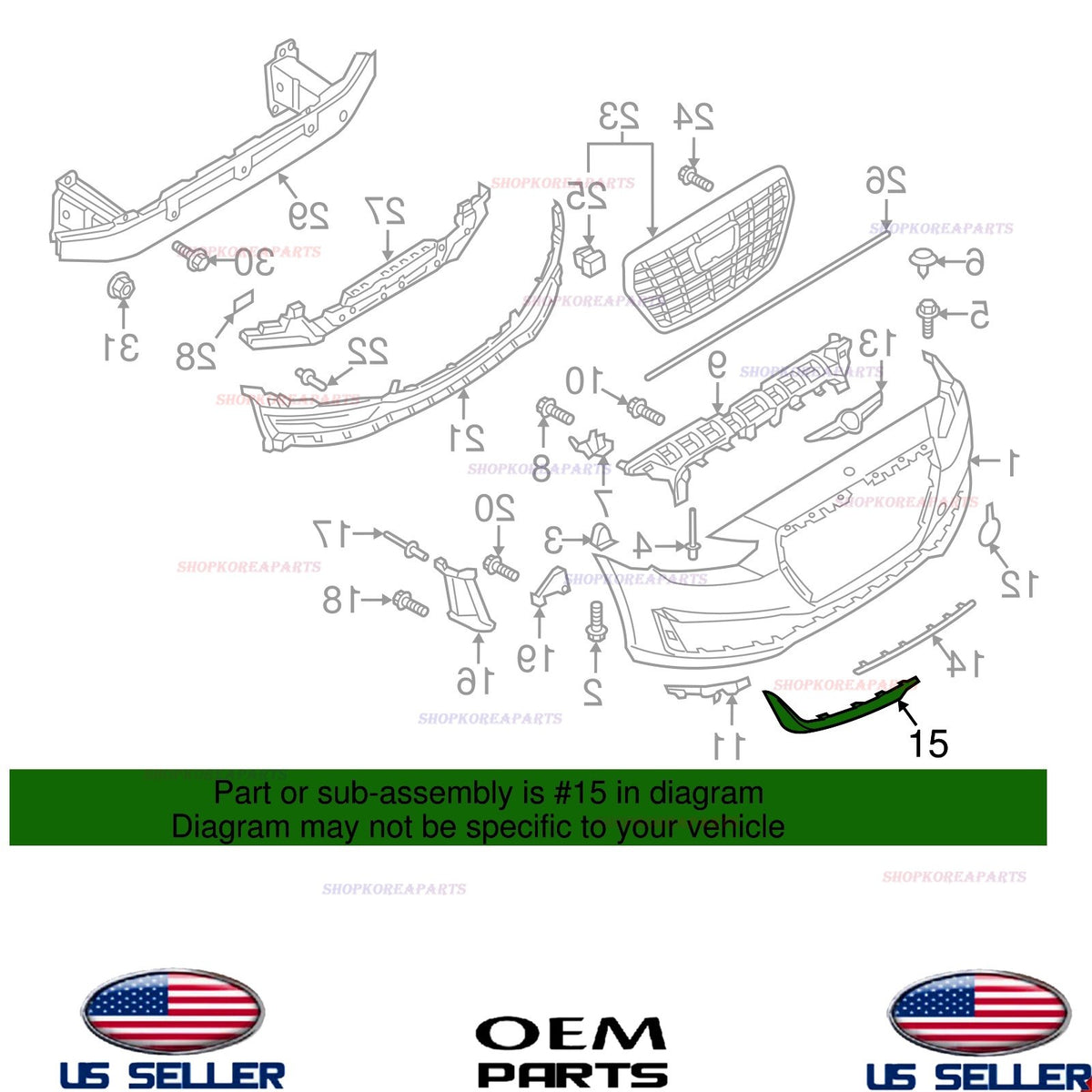 GENUINE OEM Front Bumper Lower Molding RIGHT Passenger 2017-2019 Genesis G90