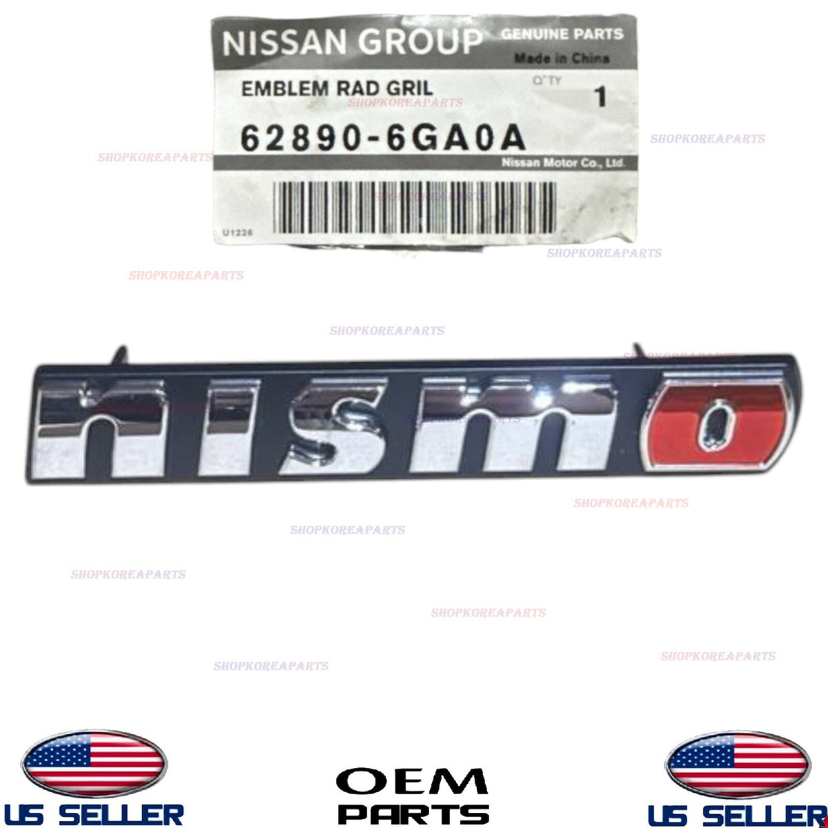 GENUINE OEM Front Bumper Emblem 2014-2019 Nissan 370Z Z34 NISMO 62890-6GA0A