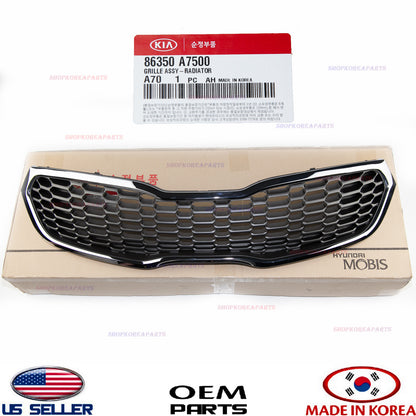 GRILLE RADIATOR FRONT BUMPER 【GENUINE】 KIA FORTE 2014-2016 【CHROME】 86350A7500