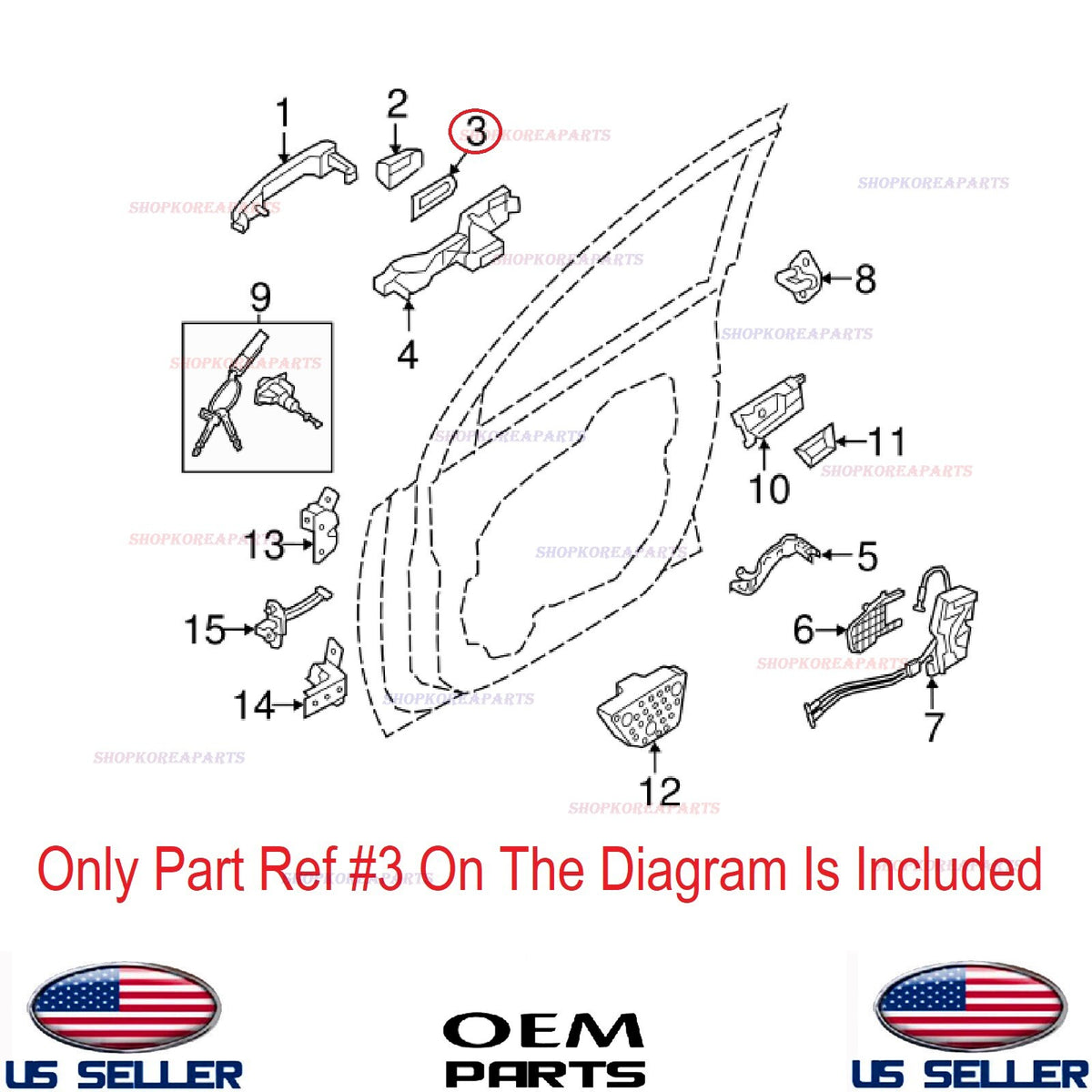 GENUINE Door Handle Cover Pad 1pcs ⭐OEM⭐ KIA SORENTO 2011-2015 826542P000
