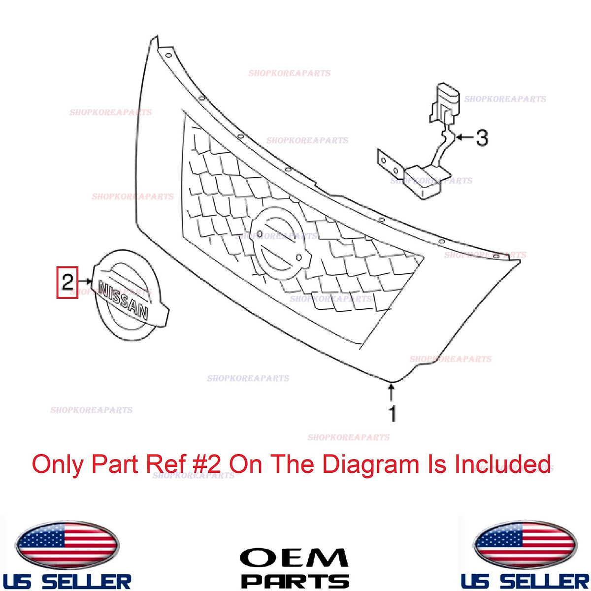 GENUINE Front Grille Emblem Logo ⭐OEM⭐ Nissan Pathfinder 2017-2020 62890-9PF0B