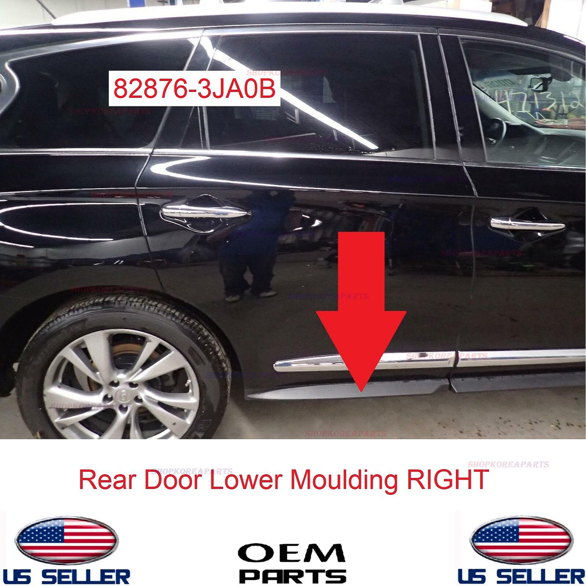 GENUINE Rear Door Molding Lower RIGHT Passenger Side ⭐OEM⭐ JX35 XQ60 2014-2015