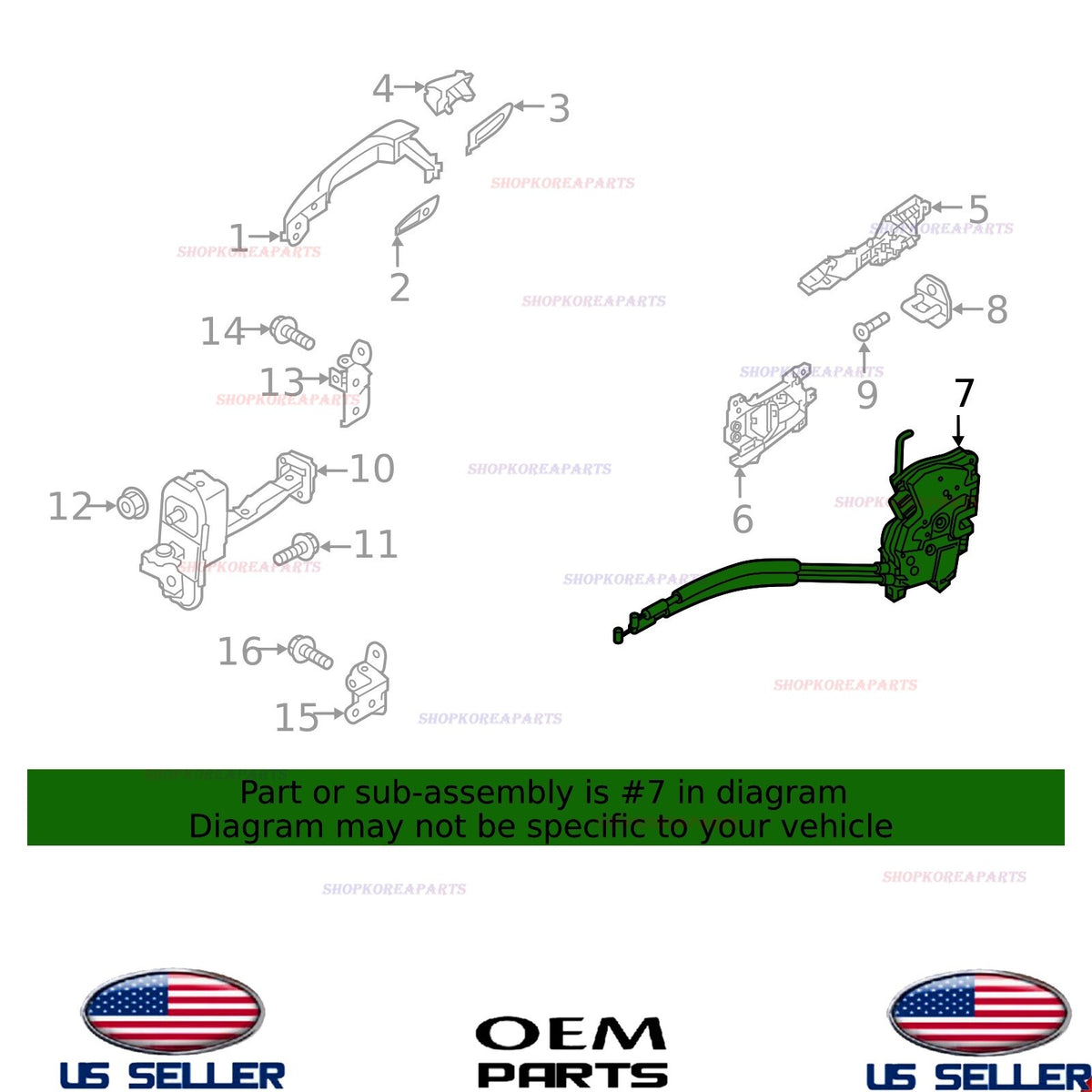 GENUINE Rear Door Lock Latch Actuator RIGHT Passenger 2018-2023 Hyundai Kona