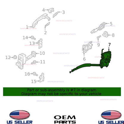 GENUINE Rear Door Lock Latch Actuator RIGHT Passenger 2018-2023 Hyundai Kona