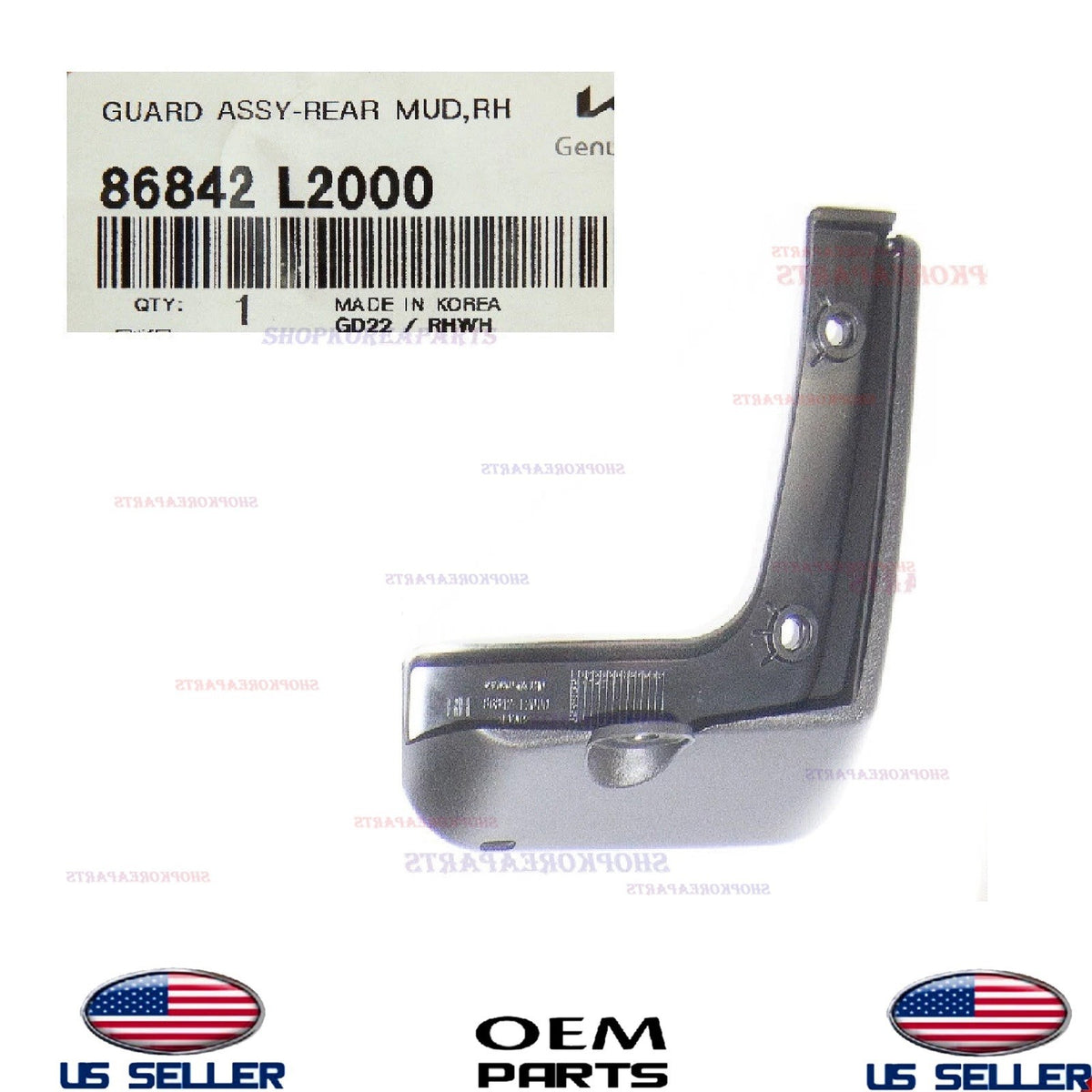 1pcs GENUINE Rear RIGHT Passenger Mud Guard Flaps Splash Shield Kia K5 2021-2024