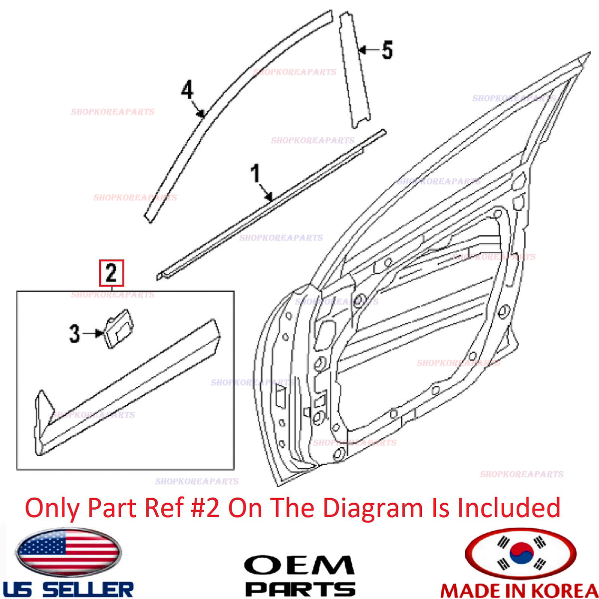 GENUINE Front Door Lower Molding RIGHT Passenger ⭐OEM⭐ Hyundai Kona 2024-2026
