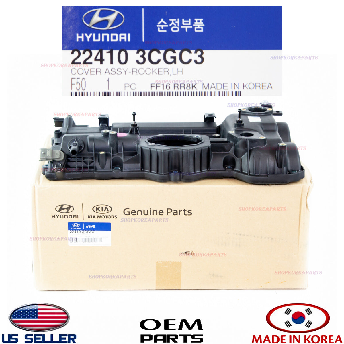 GENUINE Engine Valve Cover LEFT 3.3L OEM Hyundai Kia 2013-2019 See compatibility