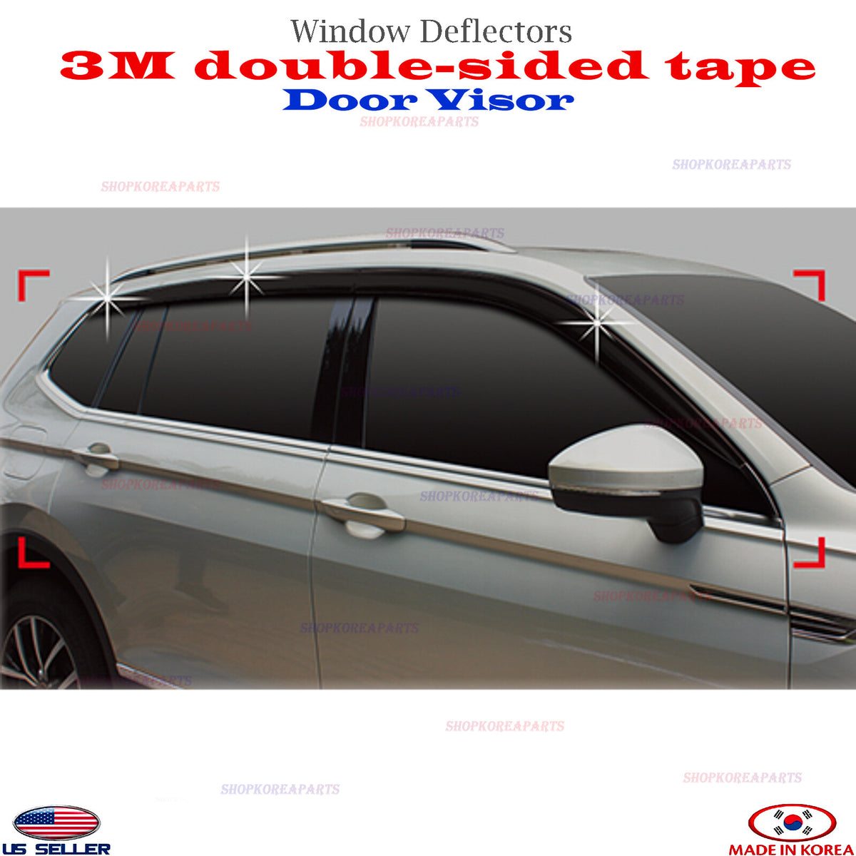 2S Tape Door Visor Smoke Window Vent Deflector for Volkswagen Tiguan 18-24⭐6pcs⭐