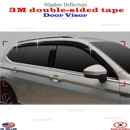 2S Tape Door Visor Smoke Window Vent Deflector for Volkswagen Tiguan 18-24⭐6pcs⭐