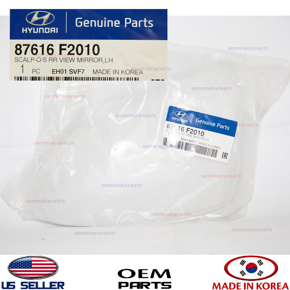 GENUINE OEM Outer Mirror Cover Cap Left Driver Side 2017–2020 Elantra Sedan