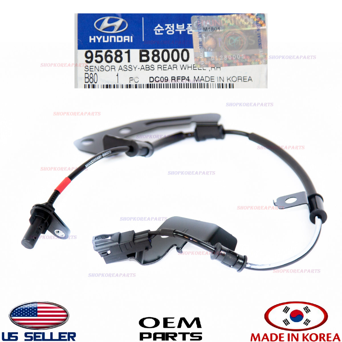 GENUINE ABS Wheel Speed Sensor REAR RIGHT Passenger Side OEM Santa Fe 4WD 13-18