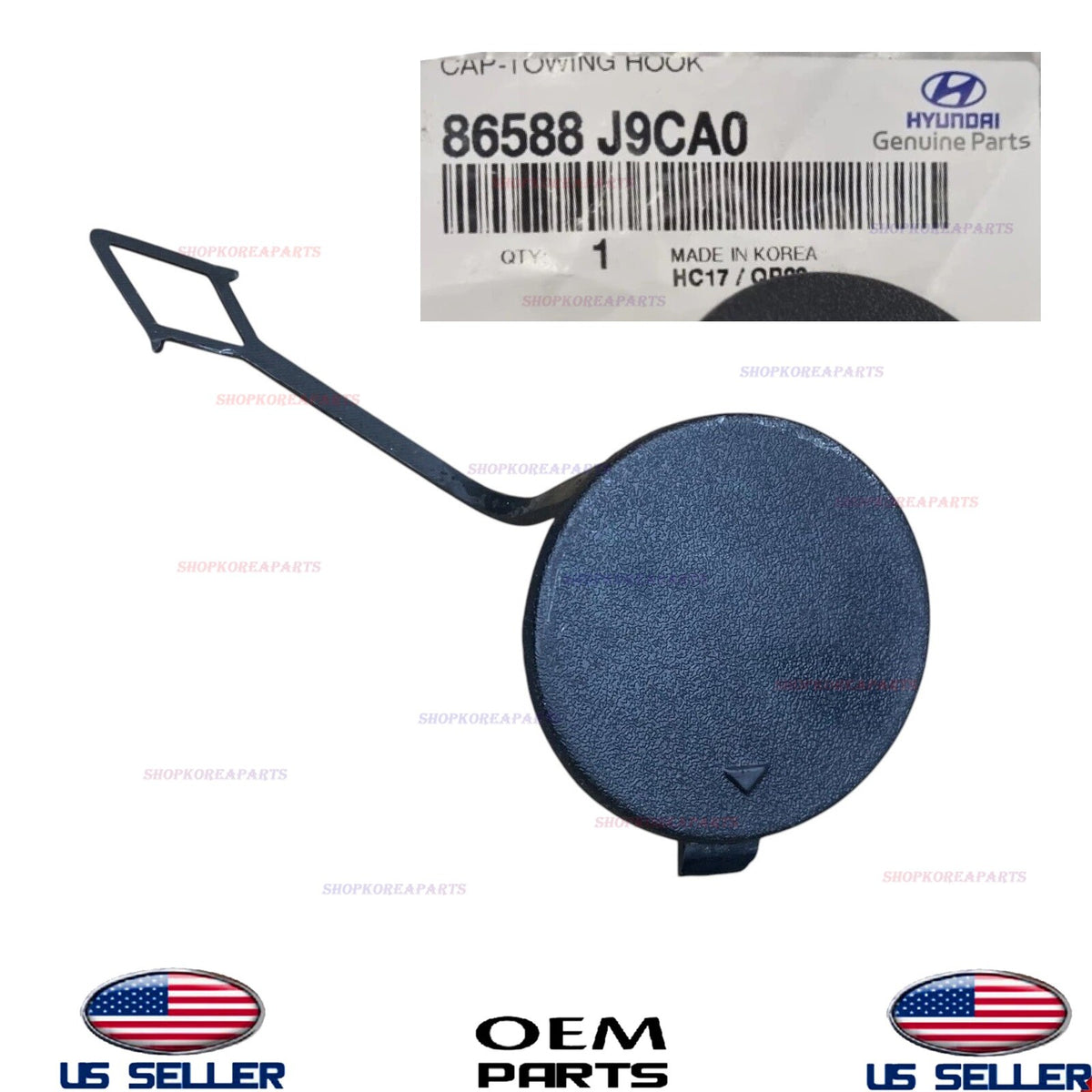 GENUINE OEM Tow Hook Cover Front Bumper 2022-2023 Kona SE SEL 86588-J9CA0