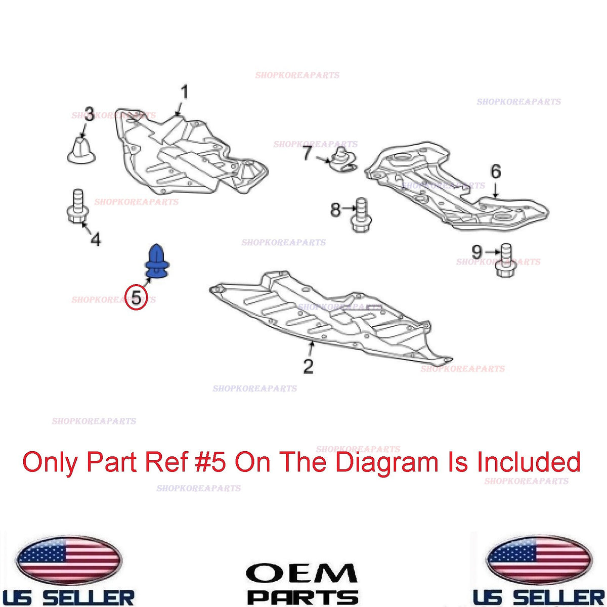GENUINE Hood Engine Under Cover Clips 1pcs OEM Toyota Lexus *See Compatibility