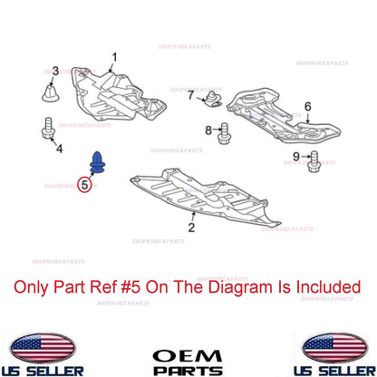 GENUINE Hood Engine Under Cover Clips 1pcs OEM Toyota Lexus *See Compatibility