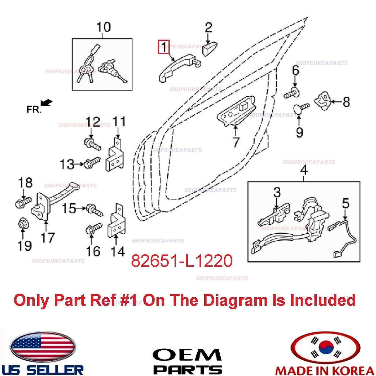 GENUINE OEM Front Left Driver Side Outside Door Handle 2020–2023 Hyundai Sonata