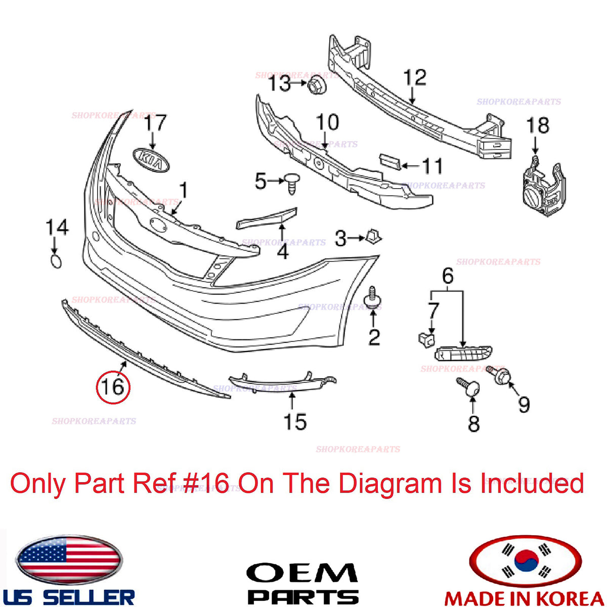 GENUINE Front Bumper Lower Deflector Chin Lip ⭐OEM⭐ KIA OPTIMA HYBRID 2013