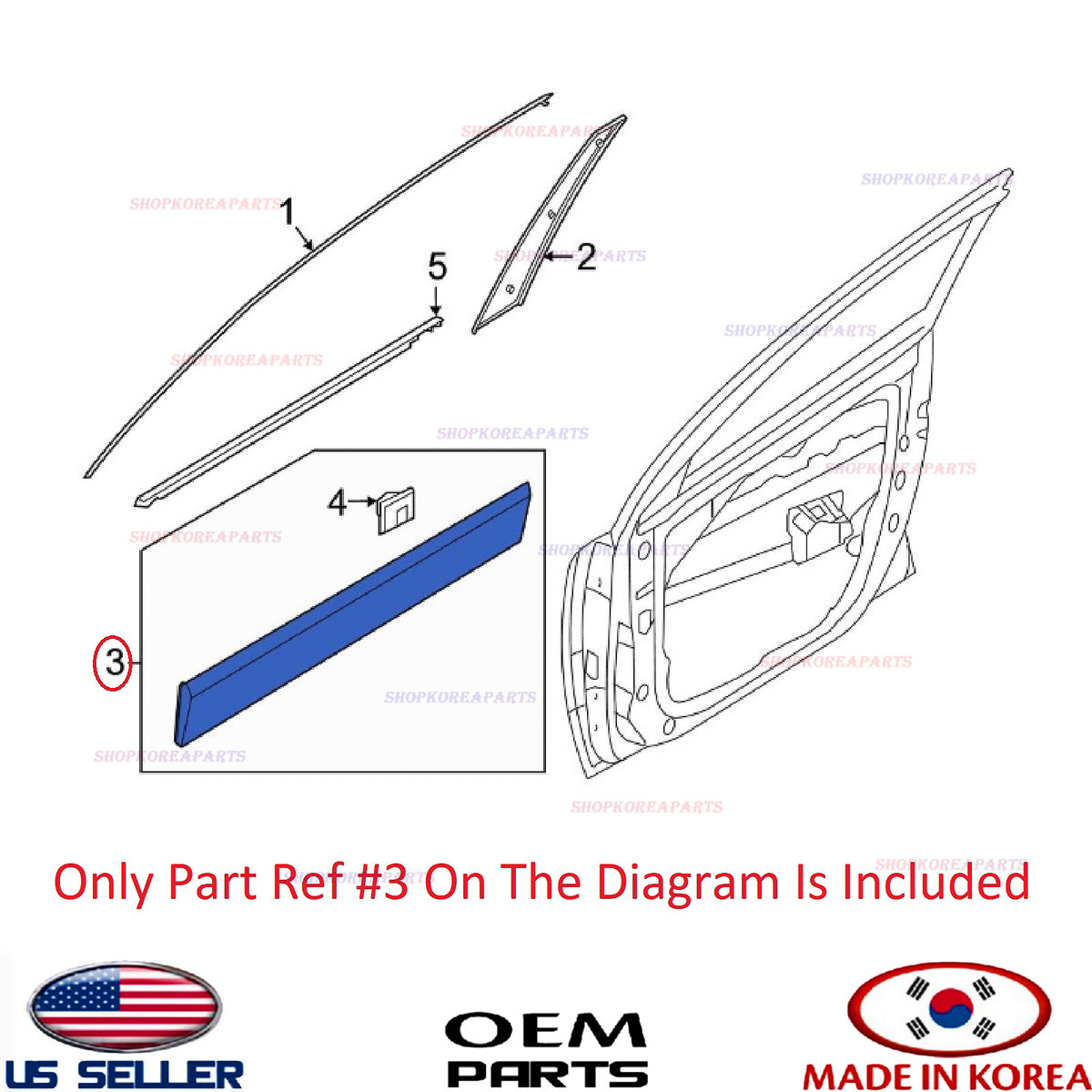 GENUINE Front Door Lower Molding RIGHT Passenger Side ⭐OEM⭐ Kia Niro 2023-2025