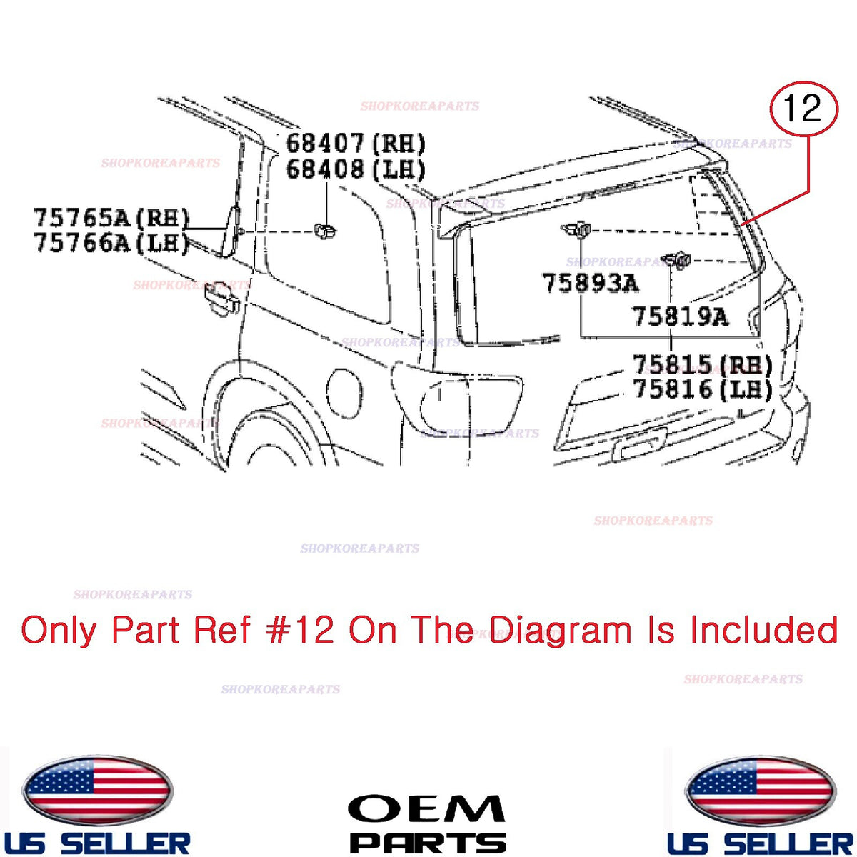 GENUINE Back Door Outer Moulding LEFT Driver Side OEM Toyota Sequoia 2008-2022