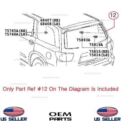 GENUINE Back Door Outer Moulding LEFT Driver Side OEM Toyota Sequoia 2008-2022