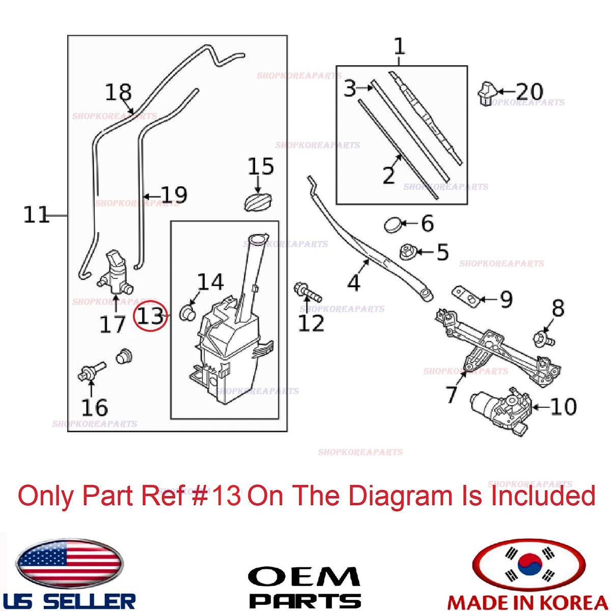 GENUINE Windshield Washer Reservoir Water Tank ⭐OEM⭐ KIA SORENTO 2016-2020
