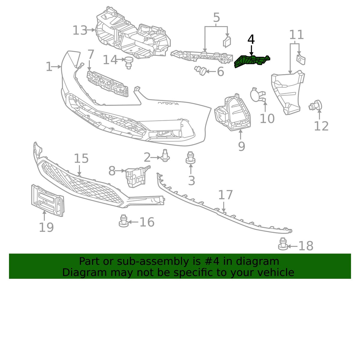 23 - 25 ACURA INTEGRA FRONT BUMPER PASSENGER SIDE FENDER BRACKET HOLDER OEM NEW