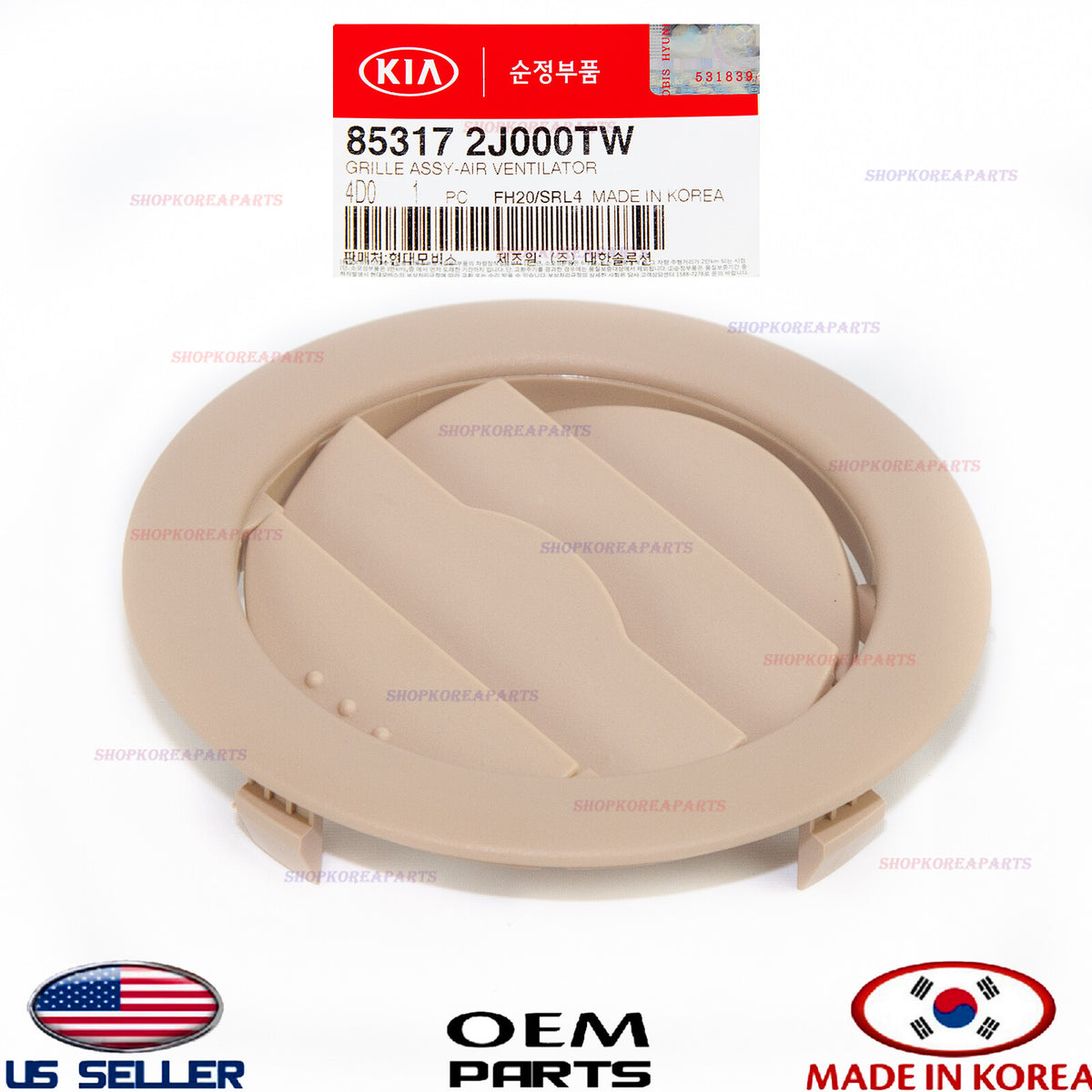 GENUINE Roof Air Ventilation Grille ⭐OEM⭐ KIA SEDONA 2007-2014 853172J000TW
