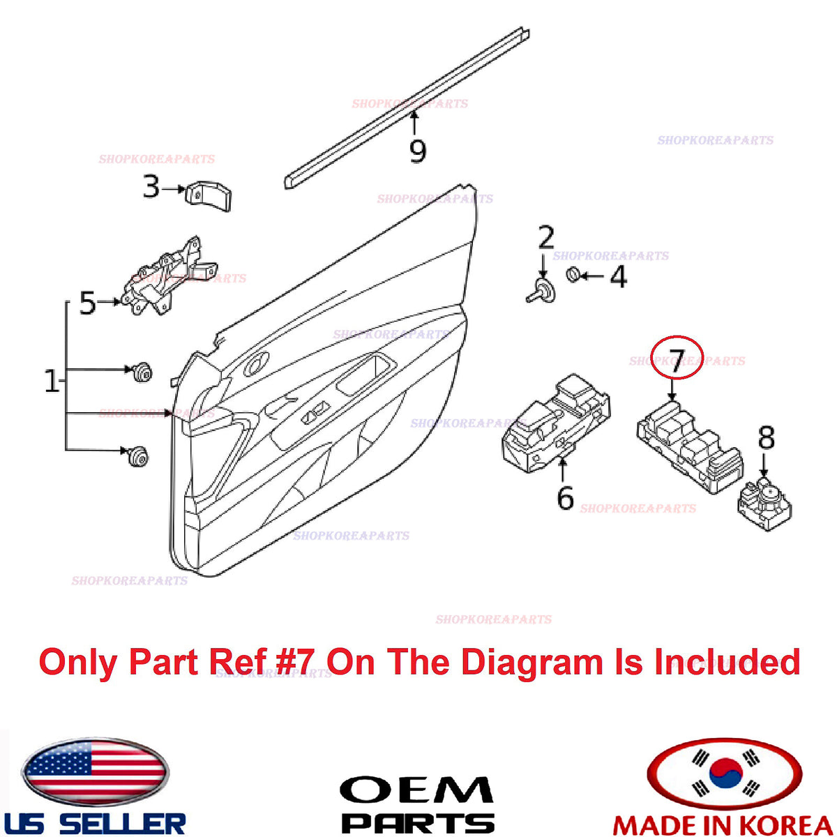 GENUINE Front Left Door Window Main Switch ⭐OEM⭐ Hyundai Elantra 2021-2023