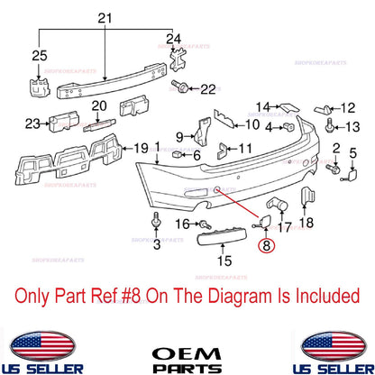 GENUINE OEM Rear Bumper Tow Hook Cover Left Driver Side 06–08 Lexus IS250 IS350