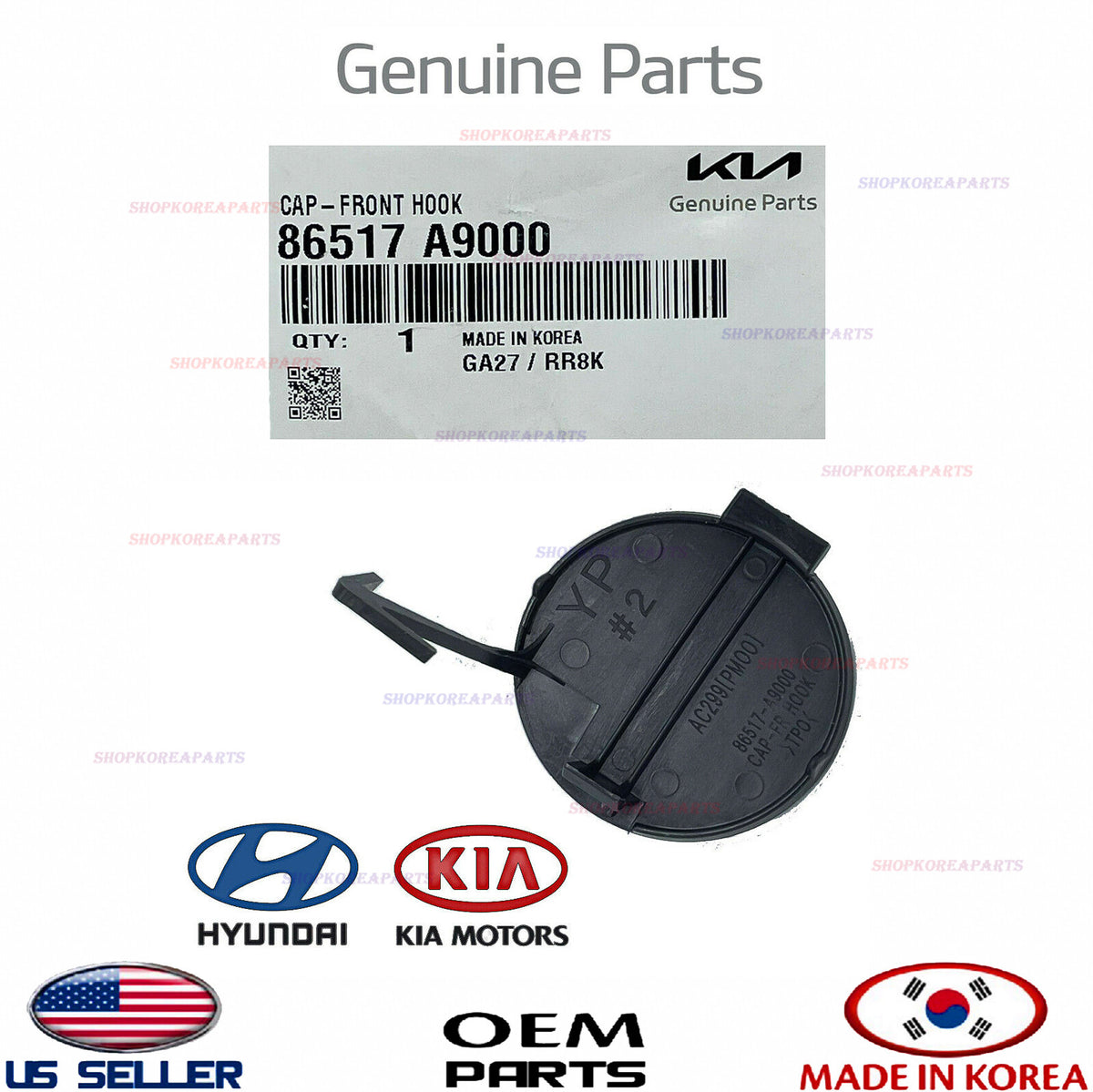 GENUINE Front Bumper Tow Eye Hook Cap Cover C-Type OEM Kia Sedona L.EX.LX 15-18