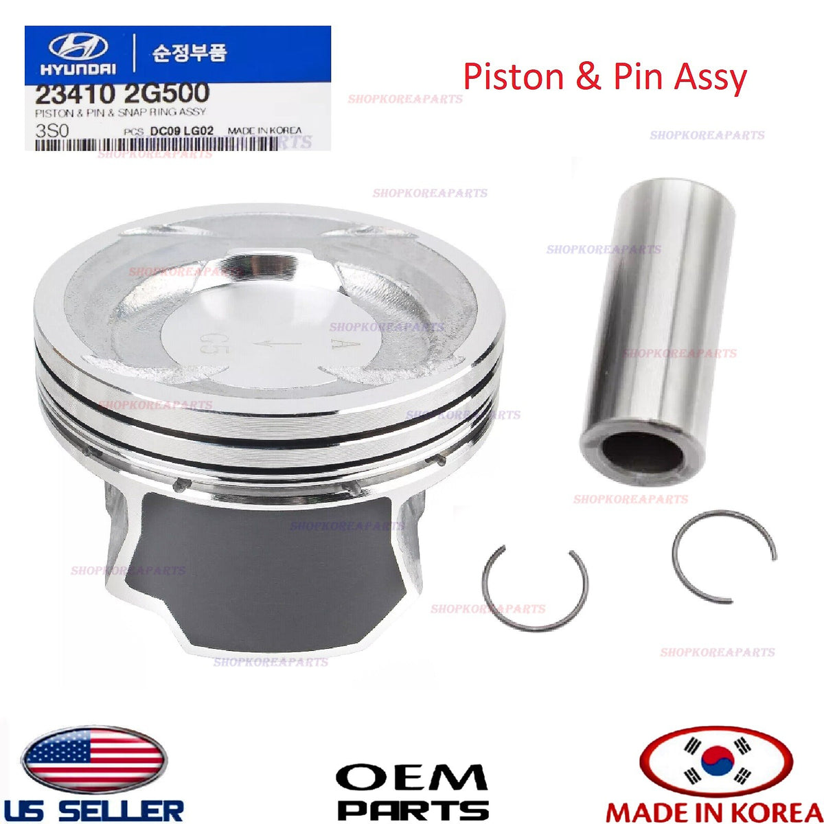 GENUINE Engine Piston & Pin Assy 1pcs ⭐OEM⭐ Sonata Optima Sorento 2.4L 2011-2020