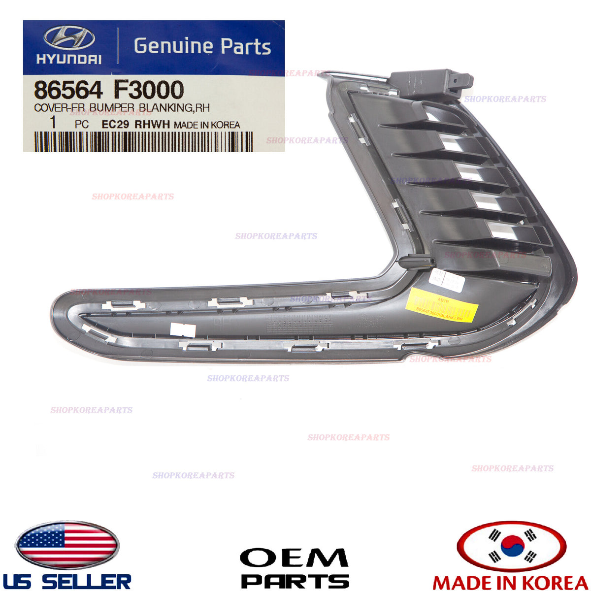 GENUINE Front Bumper Fog Lamp Cap Cover RIGHT Passenger Side OEM Elantra 2017-18