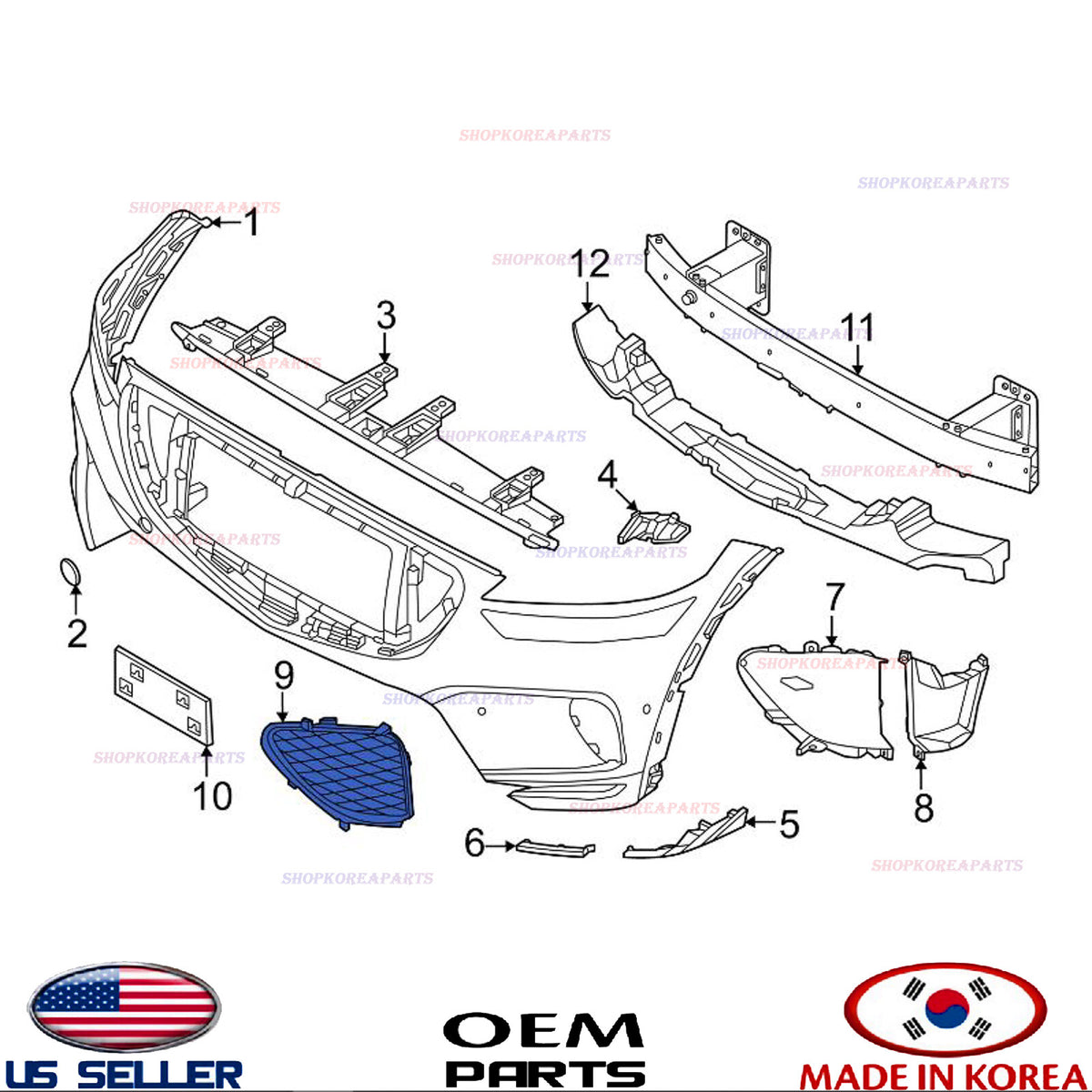GENUINE OEM Front Bumper Air Grille RIGHT Passenger Side 2022-2025 GV70 Sport