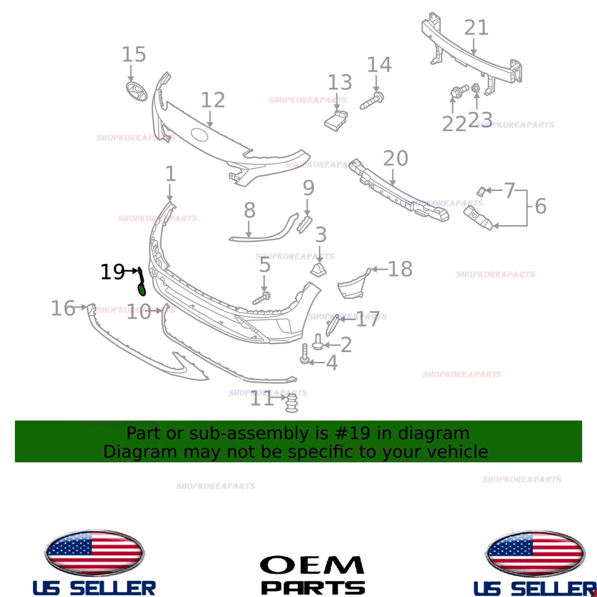 GENUINE OEM Tow Hook Cover Front Bumper 2022-2023 Kona SE SEL 86588-J9CA0